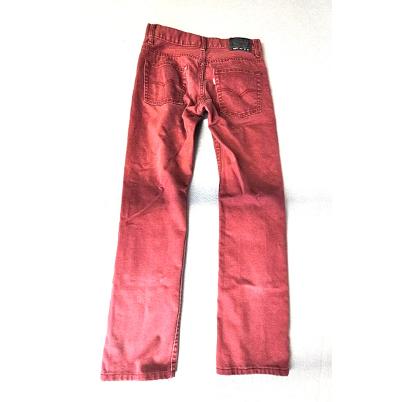 LEVI'S 511 Jeans Kids 16 Regular 30X28 Burnt Henna Red Burgundy Denim Slim Fit - Picture 6 of 8